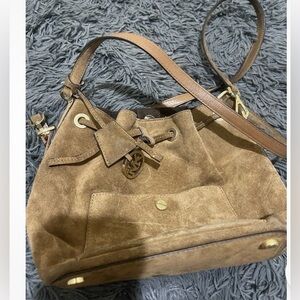Brown Suede Bucket Bag grenwhich bucket bag
